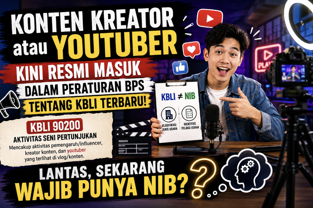 Konten Kreator atau YouTuber Kini Resmi Masuk dalam Peraturan BPS tentang KBLI Terbaru, Lantas Apakah Sekarang Wajib Memiliki NIB?